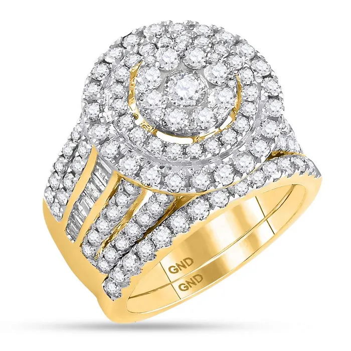 14kt Yellow Gold Womens Round Diamond Cluster Bridal Wedding Engagement Ring Band Set 318 Cttw mayamila Rings 14kt Yellow Gold Womens Round Diamond Cluster Bridal Wedding Engagement Ring Band Set 318 Cttw mayamila Rings