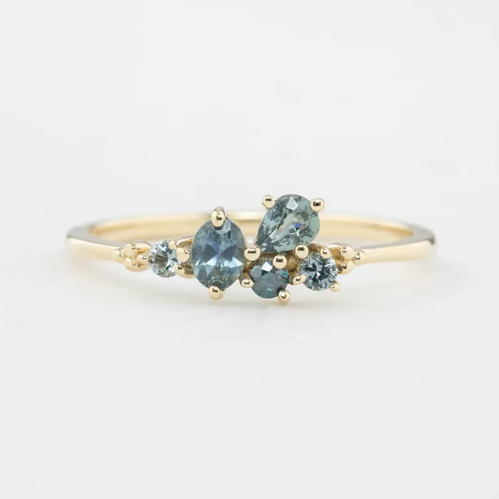 Envero Jewelry Rings Five Stones Sapphire Stardust Cluster Ring Envero Jewelry Rings Five Stones Sapphire Stardust Cluster Ring
