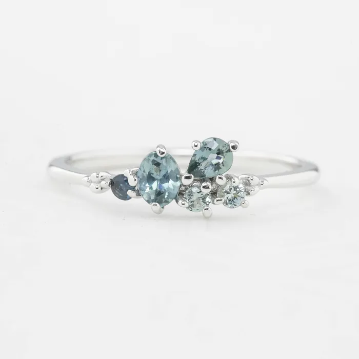 Envero Jewelry Rings Five Stones Sapphire Stardust Cluster Ring Envero Jewelry Rings Five Stones Sapphire Stardust Cluster Ring