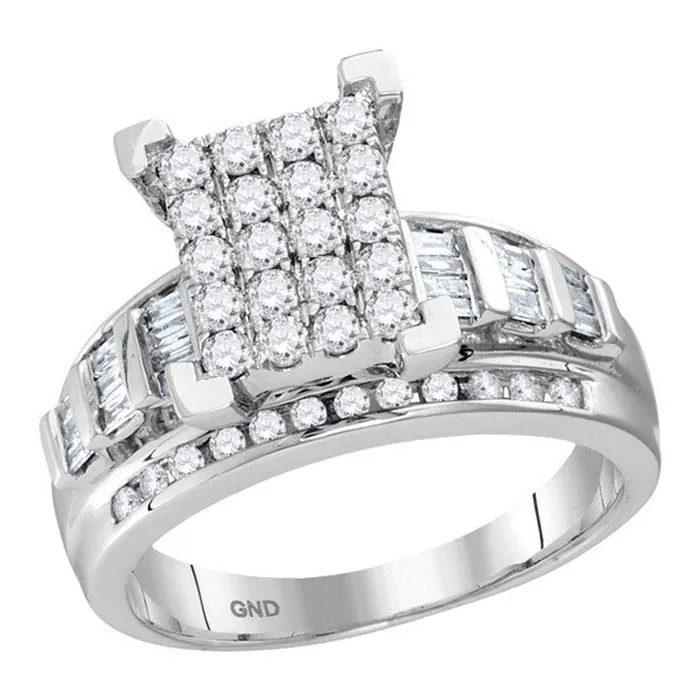 mayamila Rings 10kt White Gold Womens Round Diamond Cindys Dream Cluster Bridal Wedding Engagement Ring 12 Cttw Size 6 mayamila Rings 10kt White Gold Womens Round Diamond Cindys Dream Cluster Bridal Wedding Engagement Ring 12 Cttw Size 6