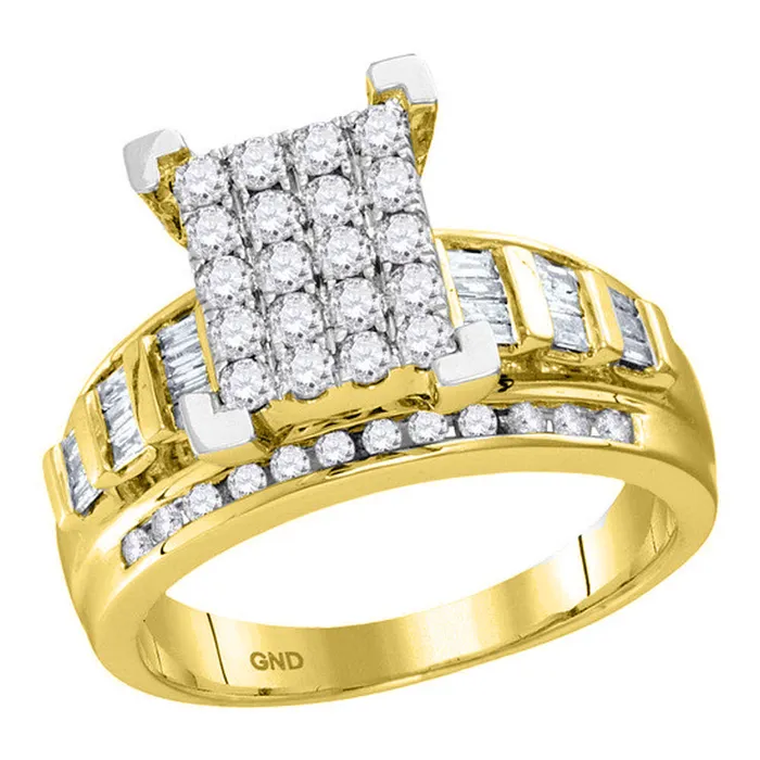 mayamila Rings 10kt Yellow Gold Womens Round Diamond Cindys Dream Cluster Bridal Wedding Engagement Ring 78 Cttw Size 5 mayamila Rings 10kt Yellow Gold Womens Round Diamond Cindys Dream Cluster Bridal Wedding Engagement Ring 78 Cttw Size 5