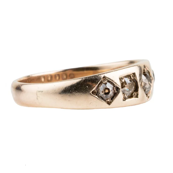 Bell Bird Antiques Rings Victorian era five stone diamond ring