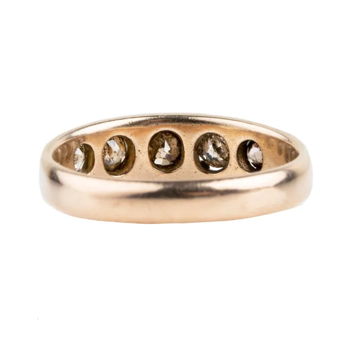 Bell Bird Antiques Rings Victorian era five stone diamond ring