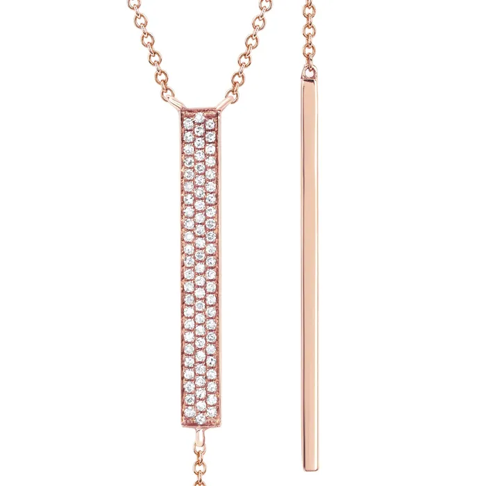 Diamond Bar Lariat Necklace EF COLLECTION Necklaces