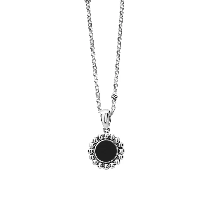 LAGOS Necklaces Maya Small Onyx Circle Pendant Necklace