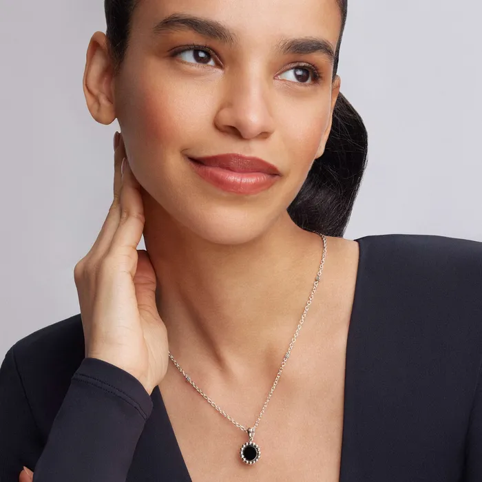 LAGOS Necklaces Maya Small Onyx Circle Pendant Necklace
