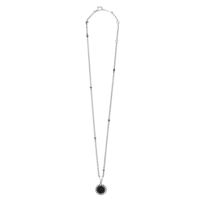 LAGOS Necklaces Maya Small Onyx Circle Pendant Necklace