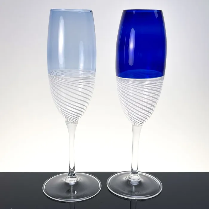 MuranoVItrum Rings Prosecco champagne Foscarini glasses set of two Murano Glass