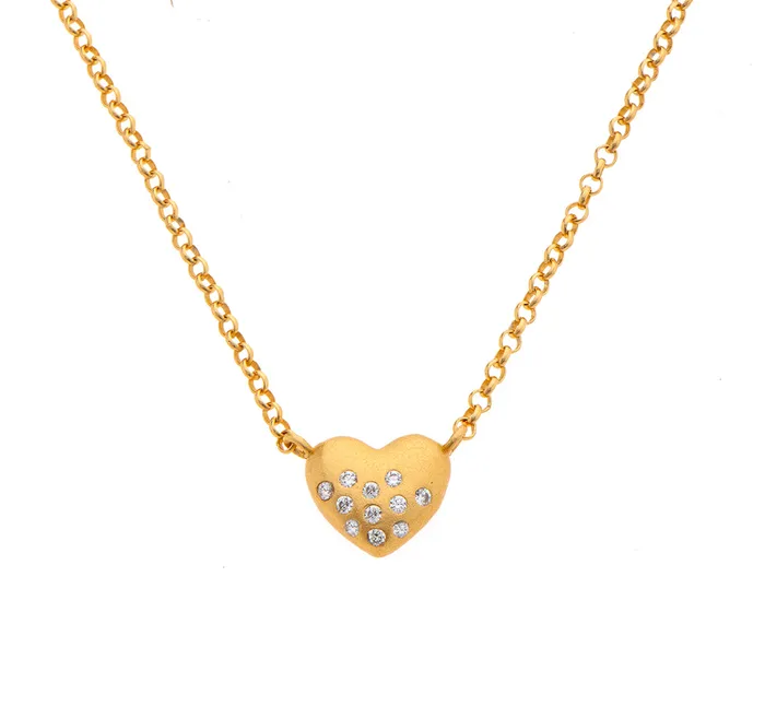 Nava Zahavi Necklaces Nava Zahavi Gold Plated Small Heart Pendant Necklace