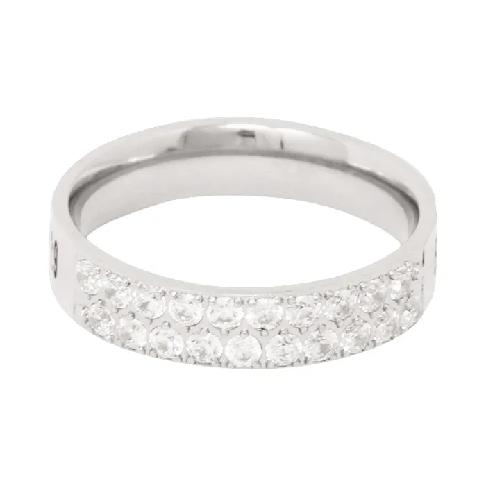 Rings God Loves You Double Diamond CZ Silver Ring Forever Truth