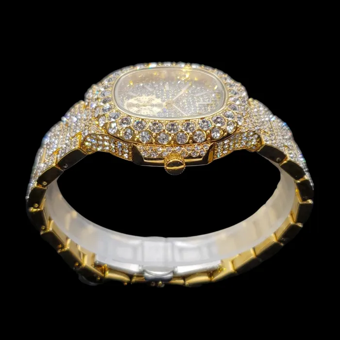 VVS Watches VVS Full Ice Date Special Minute Hand Iced Out Diamond Watch