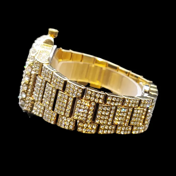 VVS Watches VVS Full Ice Date Special Minute Hand Iced Out Diamond Watch