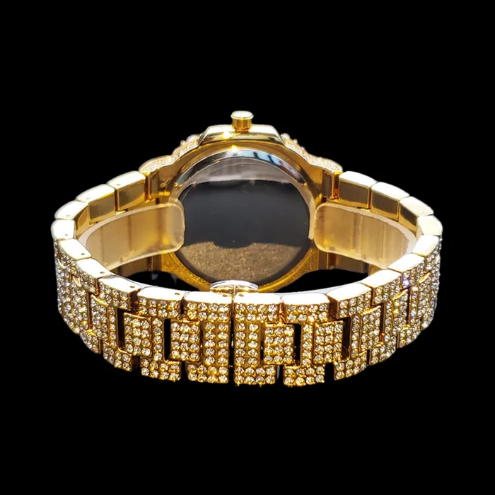 VVS Watches VVS Full Ice Date Special Minute Hand Iced Out Diamond Watch