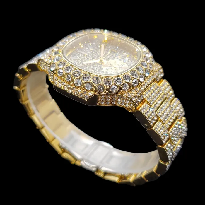 VVS Watches VVS Full Ice Date Special Minute Hand Iced Out Diamond Watch