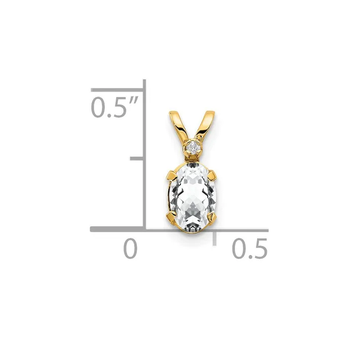 14k Diamond and White Topaz Birthstone Pendant Goldiacom Necklaces