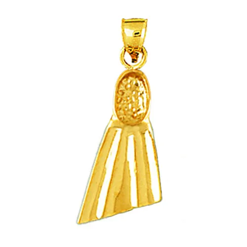 14K Gold Snorkel Flipper Charm Goldia Charm Necklaces