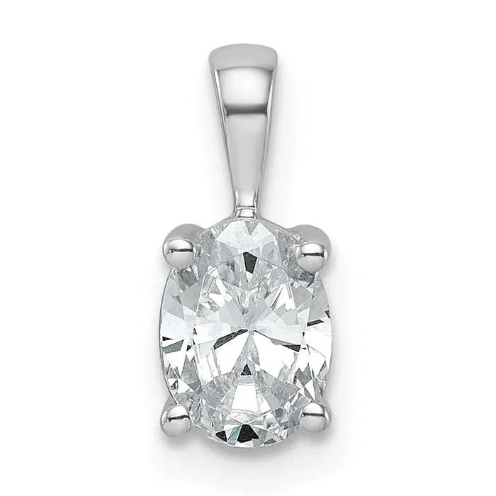 14k White Gold 34 Ct Lab Grown Diamond VSSI G Oval Four Prong Pendant Goldia Necklaces 14k White Gold 34 Ct Lab Grown Diamond VSSI G Oval Four Prong Pendant Goldia Necklaces