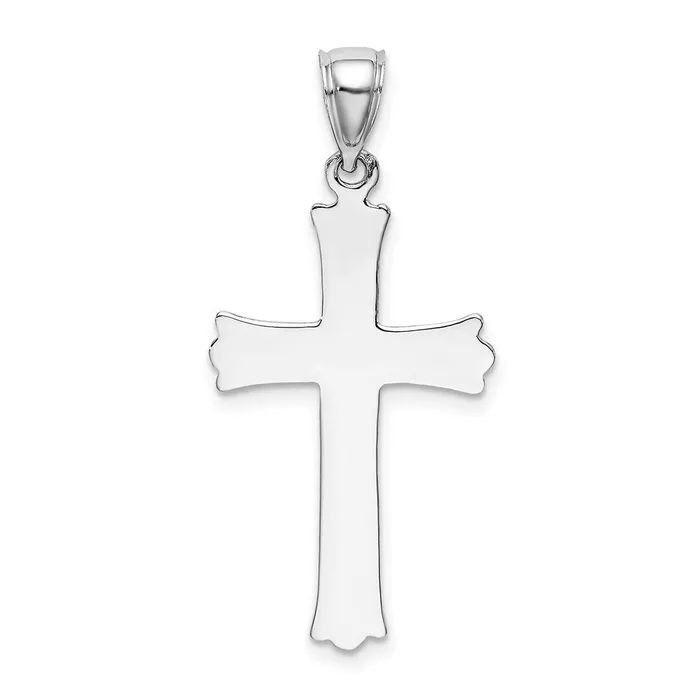 14k White Gold Cross WStarburst Center Charm Goldia Charm Necklaces