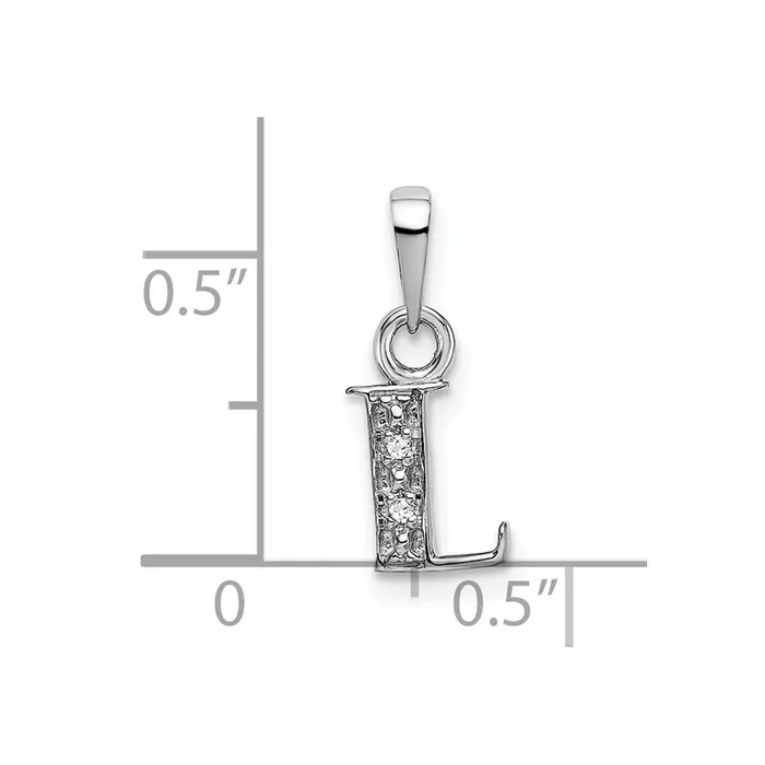 14K White Gold Polished 01ct Diamond Initial L Charm Goldiacom Charm Necklaces