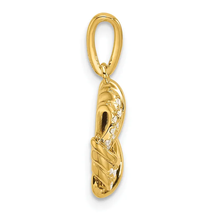 14k Yellow Gold 15 Ct Lab Grown Diamond VSSI G Love Knot Pendant Goldia Necklaces