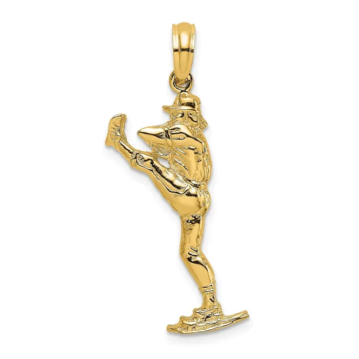 14k Yellow Gold 2D Baseball Pitcher On Mound Charm Goldia Charm Necklaces
