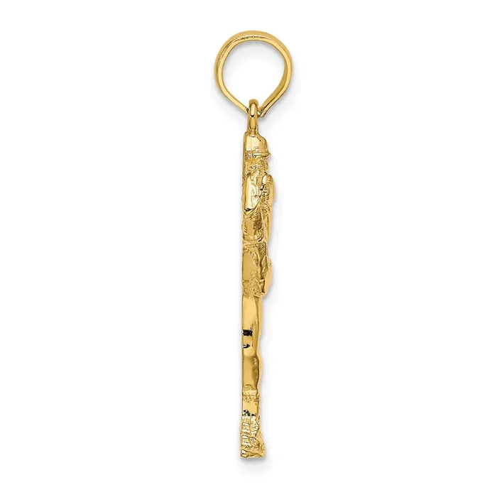14k Yellow Gold 2D Baseball Pitcher On Mound Charm Goldia Charm Necklaces
