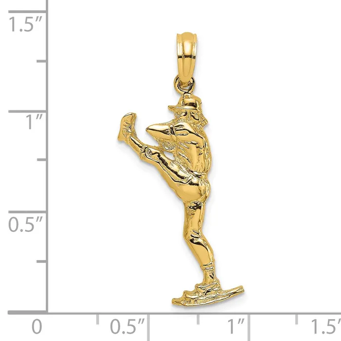 14k Yellow Gold 2D Baseball Pitcher On Mound Charm Goldia Charm Necklaces