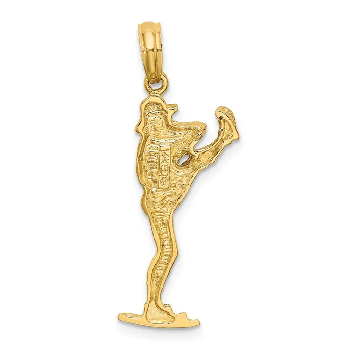 14k Yellow Gold 2D Baseball Pitcher On Mound Charm Goldia Charm Necklaces