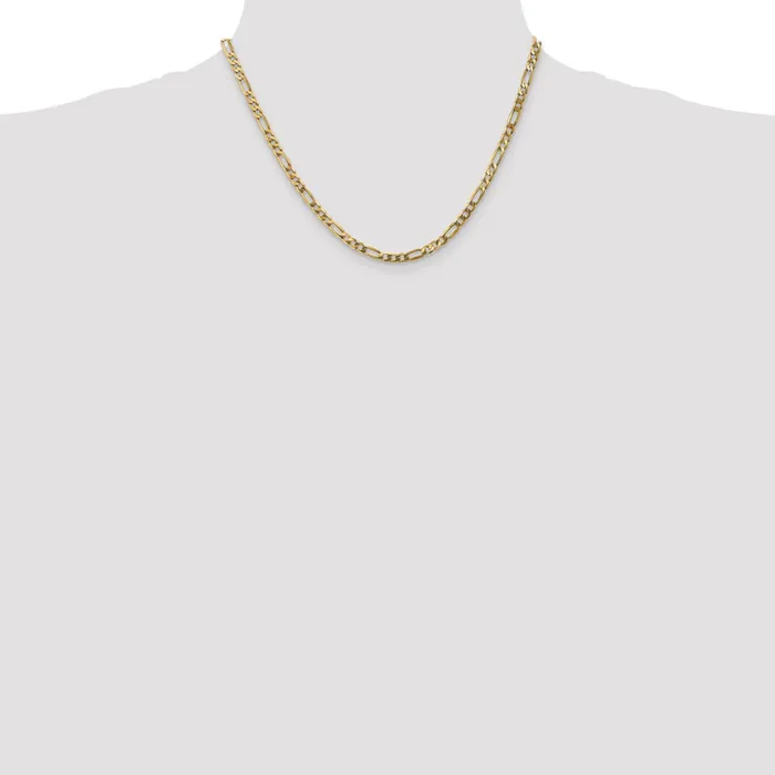 14K Yellow Gold 20 inch 4mm Flat Figaro with Lobster Clasp Chain Necklace MDS Necklaces 14K Yellow Gold 20 inch 4mm Flat Figaro with Lobster Clasp Chain Necklace MDS Necklaces