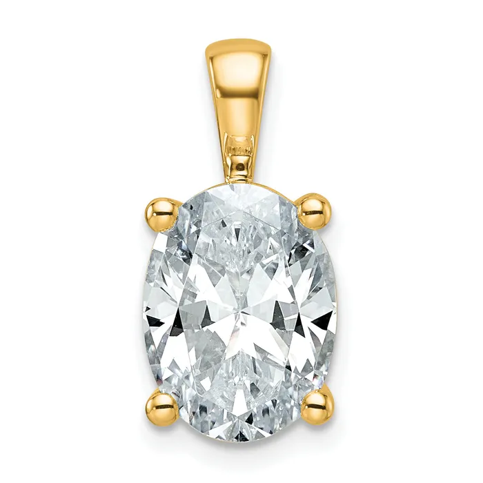 14k Yellow Gold 4 Ct Lab Grown Diamond VSSI G Oval Four Prong Pendant Goldia Necklaces 14k Yellow Gold 4 Ct Lab Grown Diamond VSSI G Oval Four Prong Pendant Goldia Necklaces