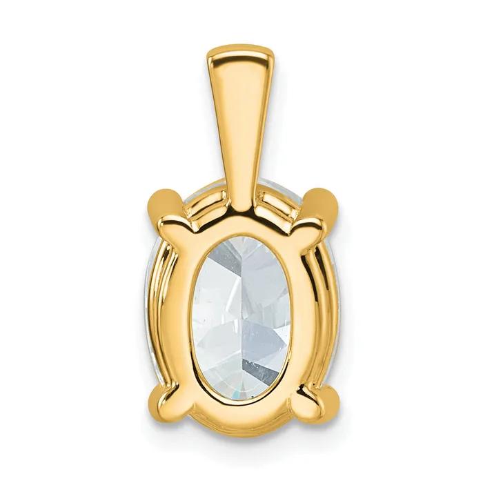 14k Yellow Gold 4 Ct Lab Grown Diamond VSSI G Oval Four Prong Pendant Goldia Necklaces