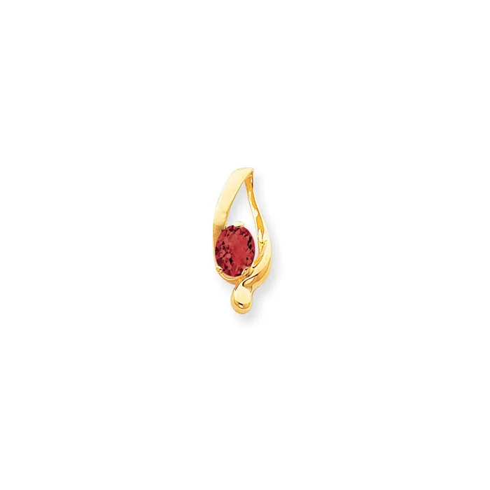 14k Yellow Gold 8x6mm Oval Garnet Checker slide Goldia PreStyled Sets