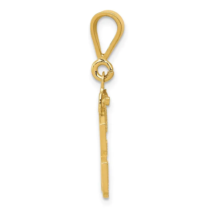 14k Yellow Gold Small Polished Number 33 Charm Goldia Charm Necklaces