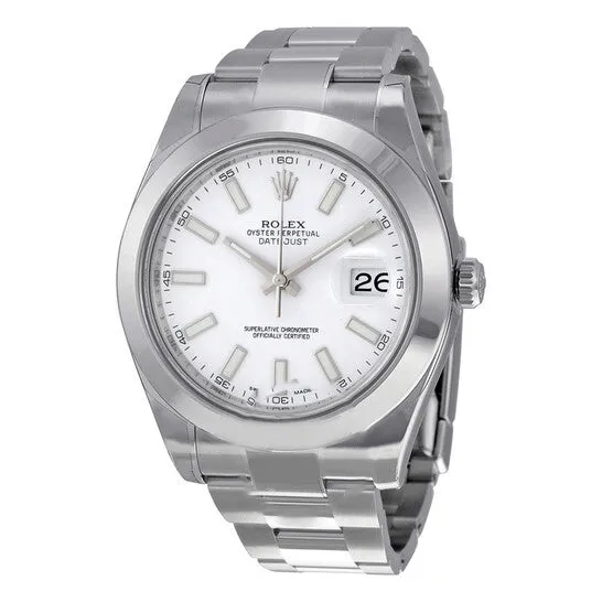 Bracelets JMS always Original Rolex Datejust II White Dial Stainless Steel Oyster Bracelet Automatic Mens Watch 116300WSO
