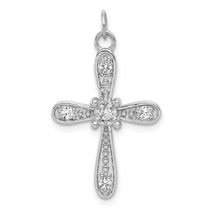 Charm Necklaces Goldia 14k White Gold 16ct Real Diamond Cross Charm