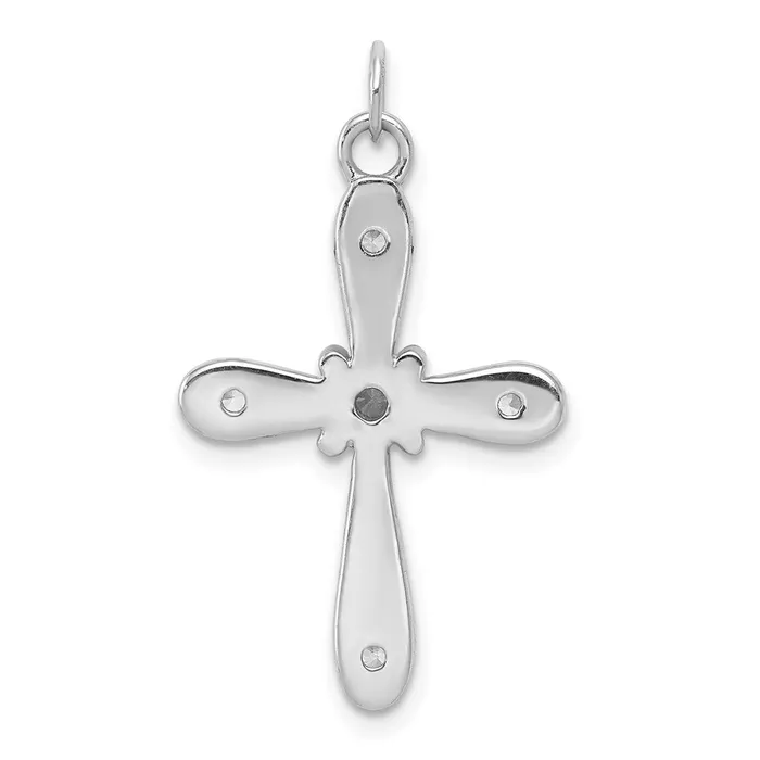 Charm Necklaces Goldia 14k White Gold 16ct Real Diamond Cross Charm