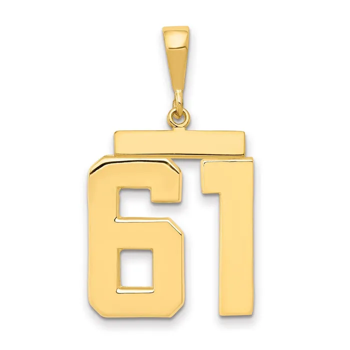 Charm Necklaces Goldia 14k Yellow Gold Large Polished Number 61 Charm
