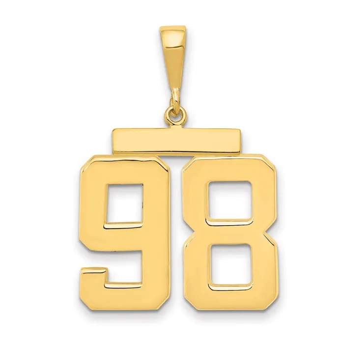 Charm Necklaces Goldia 14k Yellow Gold Large Polished Number 98 Charm
