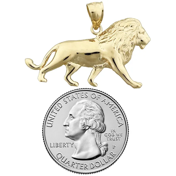 Goldia 14K Gold 38MM Lion Pendant PreStyled Sets