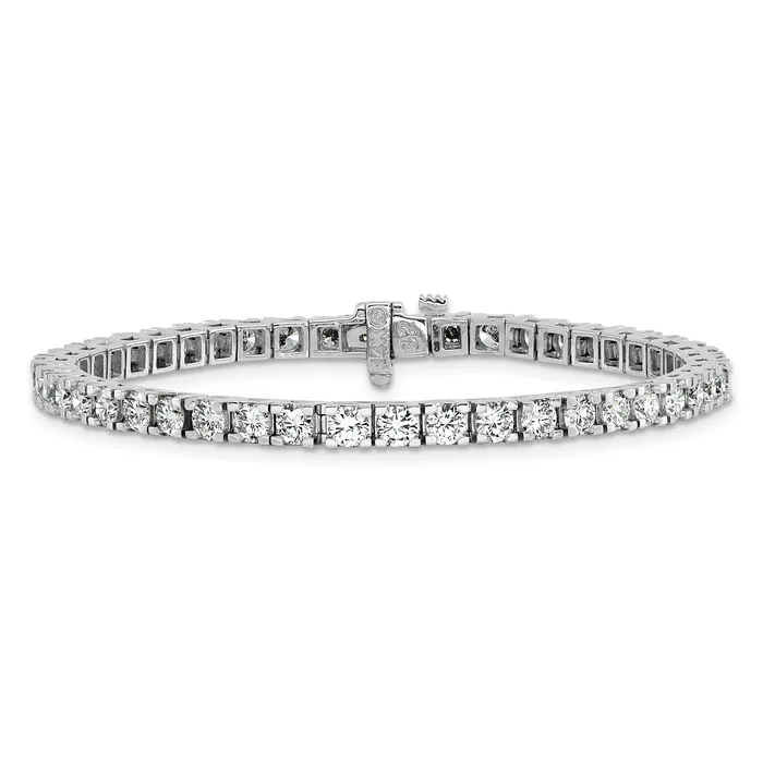 Goldia 14k White Gold 5 78 Ct Lab Grown Diamond VSSI G Round Tennis Bracelet Bracelets