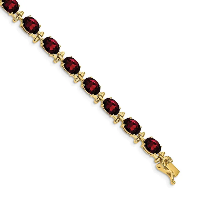 goldiaca Bracelets 14k Yellow Gold Garnet Bracelet