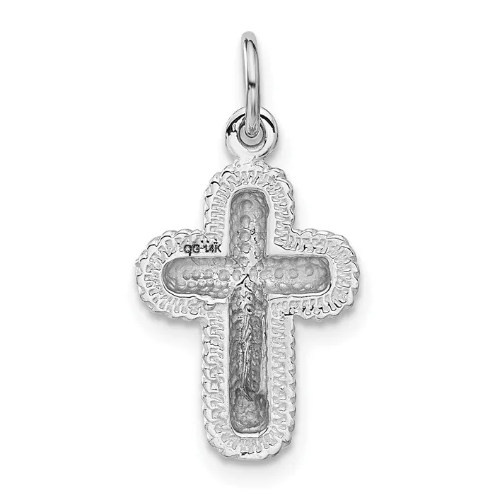 Goldia Charm Necklaces 14k White Gold Polished Cross Charm