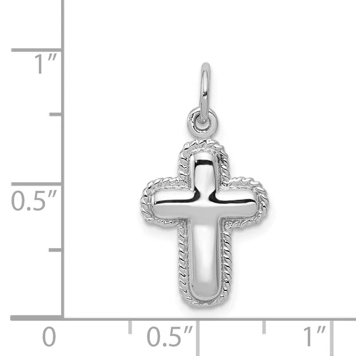 Goldia Charm Necklaces 14k White Gold Polished Cross Charm