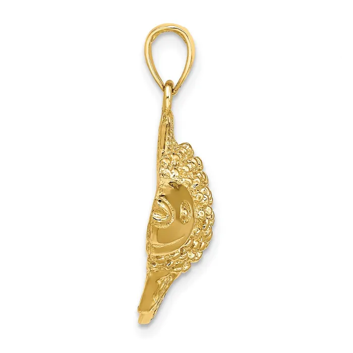 Goldia Charm Necklaces 14k Yellow Gold 2D Engraved Striped Fish Charm