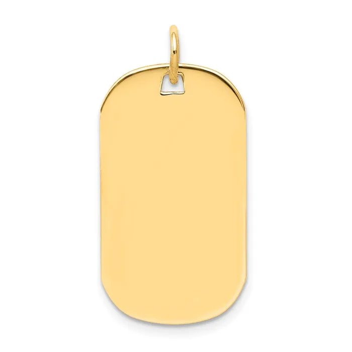 Goldia Charm Necklaces 14k Yellow Gold Plain 018 Gauge Engraveable Dog Tag Disc Charm