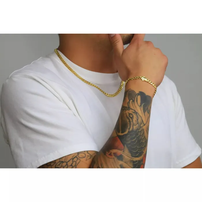 Goldiacom Necklaces 10K Yellow Gold Miami Cuban 75mm Royal Monaco Curb Link Chain Necklace 18 30