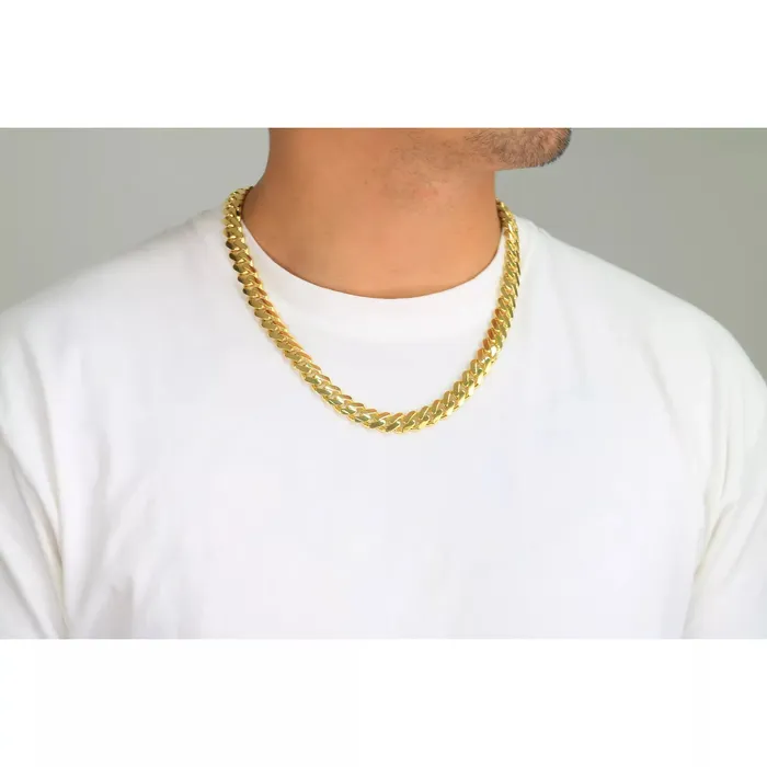 Goldiacom Necklaces 10K Yellow Gold Miami Cuban 75mm Royal Monaco Curb Link Chain Necklace 18 30