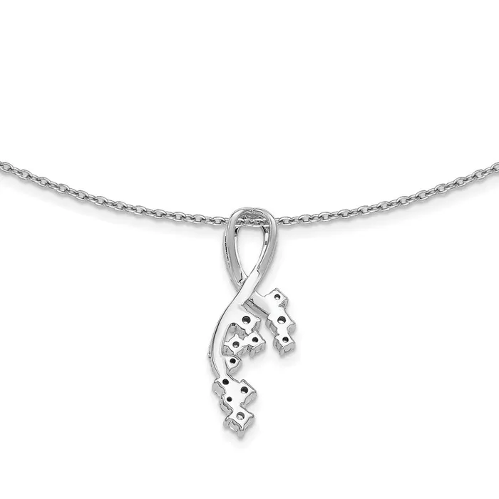 Goldia Necklaces 14k White Gold Fancy Florina Real Diamond Chain Slide Necklace