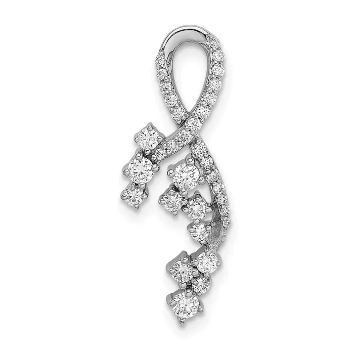 Goldia Necklaces 14k White Gold Fancy Florina Real Diamond Chain Slide Necklace