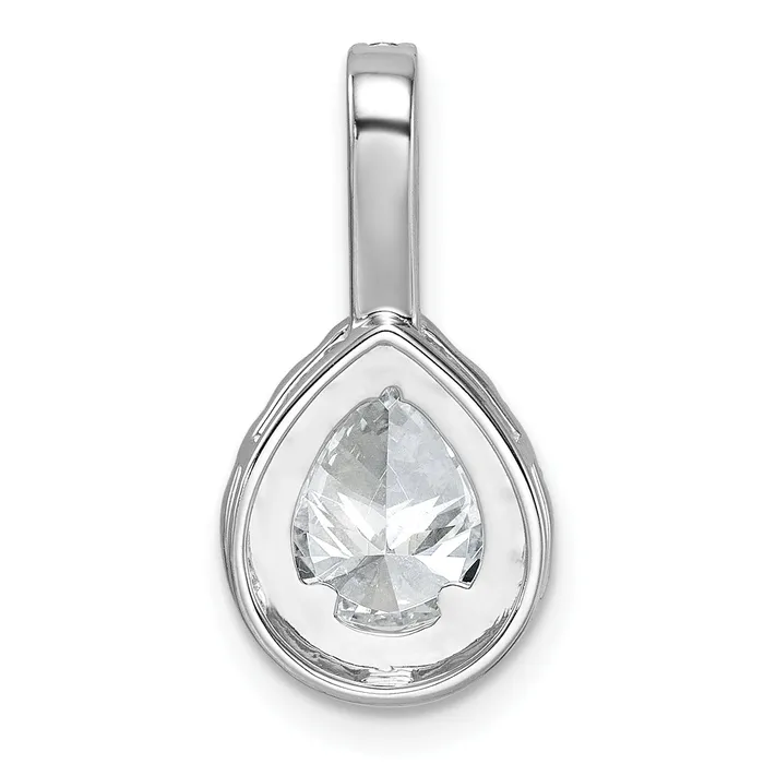 Goldia Necklaces 14K White Gold Lab Grown Diamond VSSI FGH Pear Halo Pendant